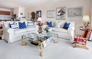 Clean white carpet in living room